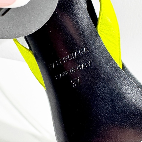 New Balenciaga Neon Yellow and Black Heels - Picture 7 of 8